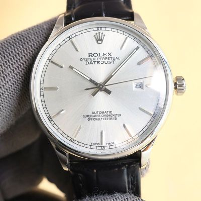 Replica Rolex Best Edition with 8215 Movement Italian Calf Leash Black/Red Watch Strap 40mm Watch